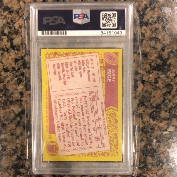 JERRY RICE 1986 TOPPS RC ROOKIE REPRINT SIGNED AUTOGRAPH PSA DNA AUTHENTIC AUTO - Picture 2 of 3